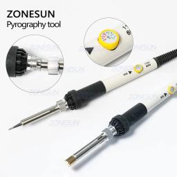 Zonesun conjunto caneta de solda, para pirografia, estampagem a quente, ferramenta de gravação em madeira, conjunto de pontas de solda - Image 2