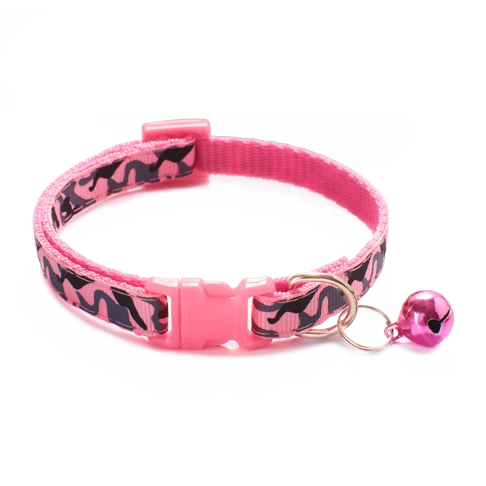 Ajustável Poliéster Pet Collar com Bell, Padrão de Camuflagem, Cute Dog Acessórios, Suprimentos, 20-32cm de comprimento, 1Pc - Image 1