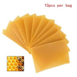 Folhas de cera de abelha para artesanato, 10 peças, faça você mesmo, criador de velas de mel, colmeia, folhas de fundação de apicultura - Image 3