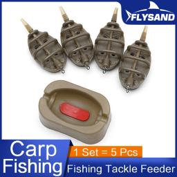 FLYSAND Método Inline Alimentador Molde Isca Lançador Isca Conjunto de Encanamento Ferramenta de Suporte de Isca de Pesca de Carpa 4 Alimentadores/Conjunto - Image 1