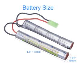 Lismkey-bateria para armas de airsoft, 2 peças, 2 s, 2 a, 3a, 9.6v, 1600mah, nunchuck, nimh, com mini tamiya, tm, src, jg - Image 6