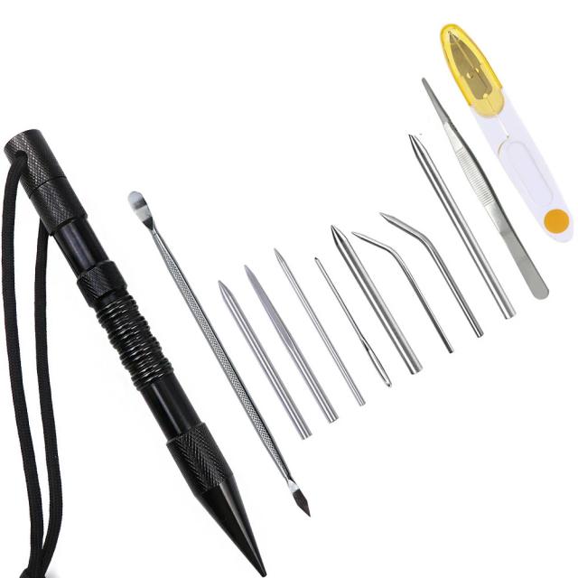 Conjunto Completo de Ferramentas de Costura em Couro com Agulhas de Aço Inoxidável e Suavização para Bordado e Amarração