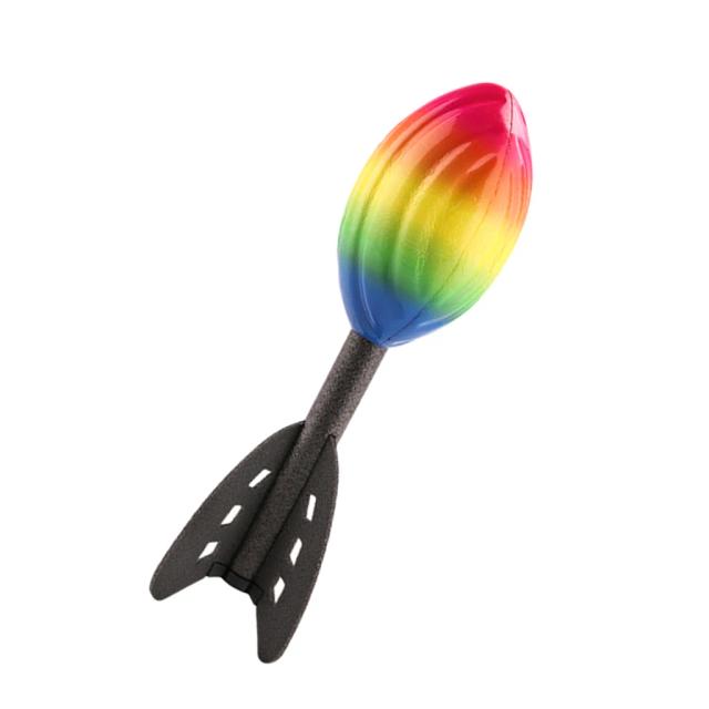 Foguete Espiral de Espuma Arco-Íris 26cm - Brinquedo de Lançamento para Diversão ao Ar Livre!