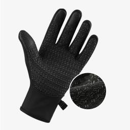 Luvas de inverno para ciclismo, luva de motocicleta preta à prova d'água com touch screen, quente para dedos completos, mtb, bicicleta, esqui ao ar livre - Image 3