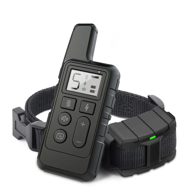 Coleira Elétrica à Prova D'Água para Treinamento de Cães com Controle Remoto, Recarregável e Alcance de 500m com Função de Vibração e Choque