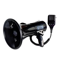 Megafone portátil com controle de volume e correia, 50 W Power Megafone Speaker, Bullhorn voz e sirene modos de alarme, novo - Image 2