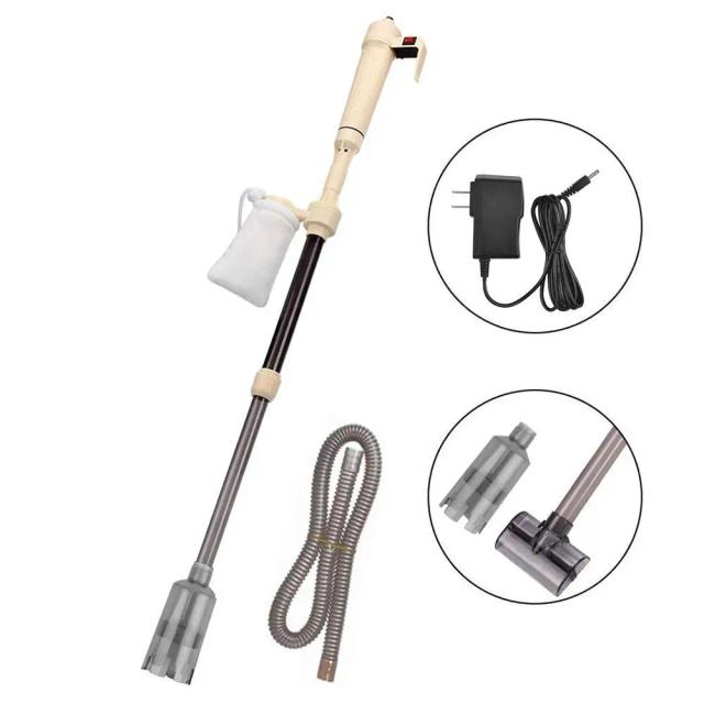 Aspirador elétrico completo para aquários: filtro, sifão de cascalho e limpador com saco de filtro durável