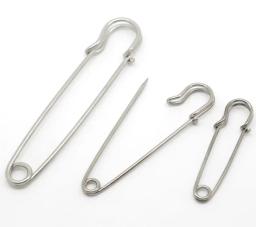 1 pacote de alfinetes de segurança de metal, cor prata, suporte de ponto, broche, achados de artesanato, ferramentas de costura, acessórios de joalheria - Image 1