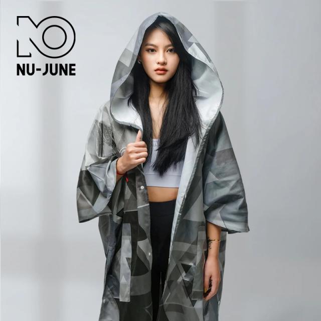 Nu-June Poncho Toalha De Banho Com Capuz Microfibra Azul Guaxinim