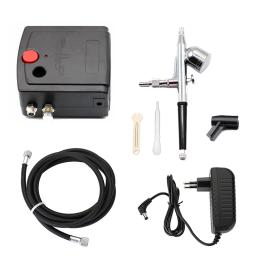 Dual-Action Spray Gun Airbrush com Compressor 0.3mm Airbrush Kit para Prego Airbrush para Modelo/Bolo/Pintura Do Carro - Image 2