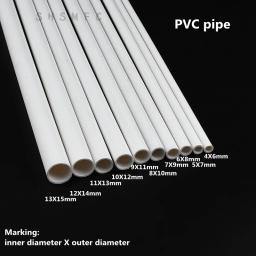 Tubulação branca do PVC para o tanque de peixes, tubo do aquário, irrigação do jardim, encaixes molhando, comprimento 50cm, comprimento 6-20mm, aquário, 2-10Pcs - Image 1