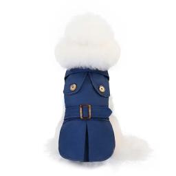 Estilo britânico animais de estimação roupas para cães inverno engrossar casaco trajes hoodies roupas para pequenos cães filhote de cachorro roupas de gato - Image 5