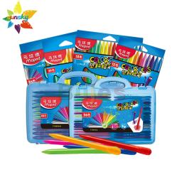Maped-lápis de plástico rígido sem sujeira para crianças, conjunto de canetas coloridas grafite, material de arte para desenho, 12/24/36 cores - Image 1