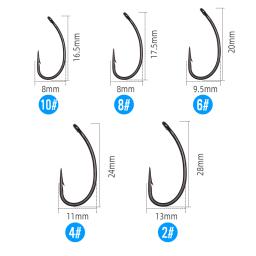 Icerio agulha de gancho, 30 peças, preto fosco, gancho para cabeça de carpa, afiada, curva, ganchos para pesca de carpa - Image 4