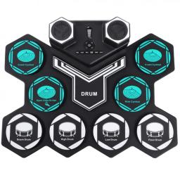 Conjunto de tambor eletrônico, alto-falantes embutidos, 8 almofadas de silicone, midi, suporta bluetooth, compatível com bateria de lítio embutida - Image 4