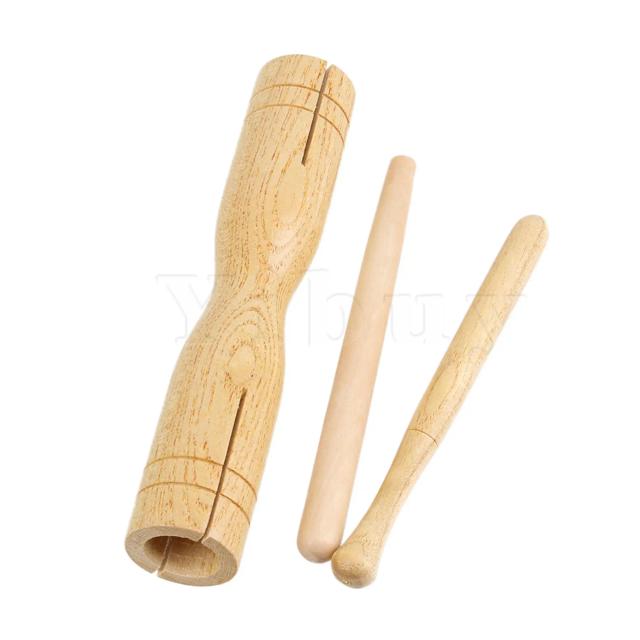 Percussão Clássica: Bloco de Ritmo e Varas de Madeira Yibuy para Claves e Instrumento Musical