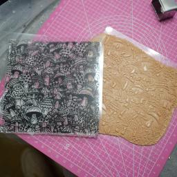 Folhas Polymer Clay Textura Selo, Gravar Template, Padrão Cogumelo bonito, Brinco cortador de argila, DIY Cerâmica Ferramentas, Art Hobby - Image 5