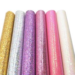 Auto-adesivo Diamante Glitter PU Couro Falso, Material De Tecido De Faísca De Vinil, Artesanato Arcos Decoração, Artesanal DIY - Image 1