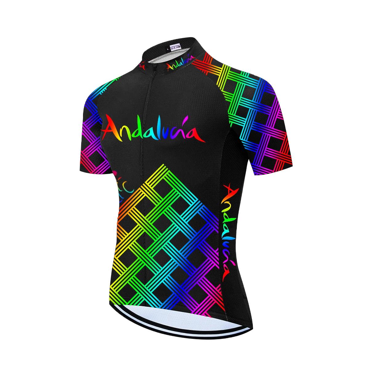 Andaluzia-Conjuntos de ciclismo masculino, roupas de bicicleta, calções respiráveis, gel pad 20D, roupa de equipe camuflada, verão, 2021 - Image 1