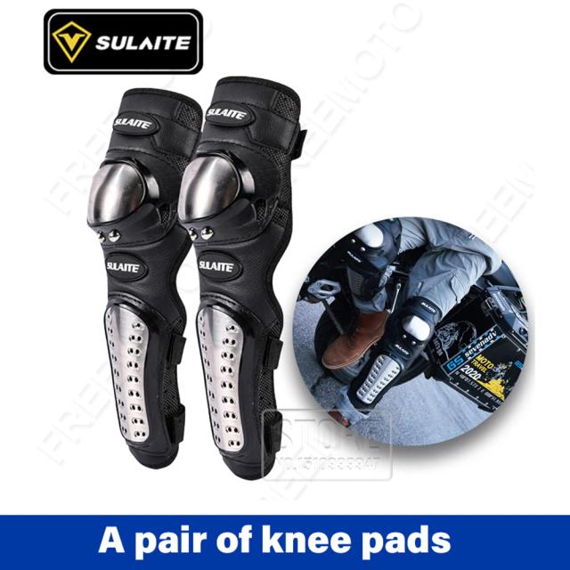 Joelheiras Inoxidáveis Sulaite para Motocross: Proteção Confiável para Motociclismo, Snowboard, Hóquei e Escalada