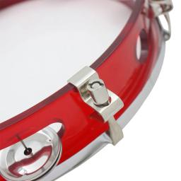 M mbat instrumento de percussão pandeiro ajustável tambor de mão vermelha com sinos jingle crianças presentes música brinquedos educativos das crianças - Image 6
