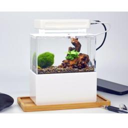 Mini pequeno aquário tanque de peixes interface usb com led lâmpada luz água fliter tanque de peixes casa decorações suprimentos de aquário - Image 4