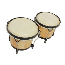 Bongos africanos de madeira percussão instrumentos musicais para crianças, brinquedos musicais, pele de cabra grossa, aprendizagem precoce, brinquedos musicais educativos, chave inglesa - Image 2