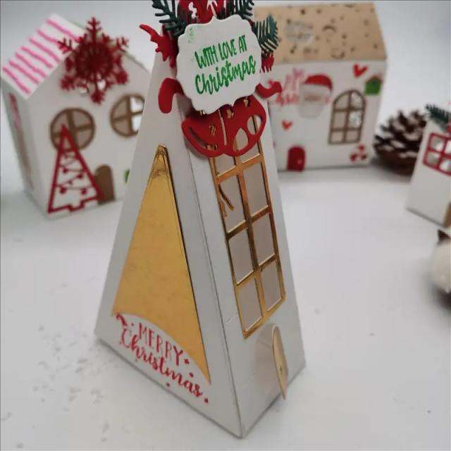 Molde Triangular para Corte de Caixa - Estêncil DIY para Scrapbook e Artesanato em Papel