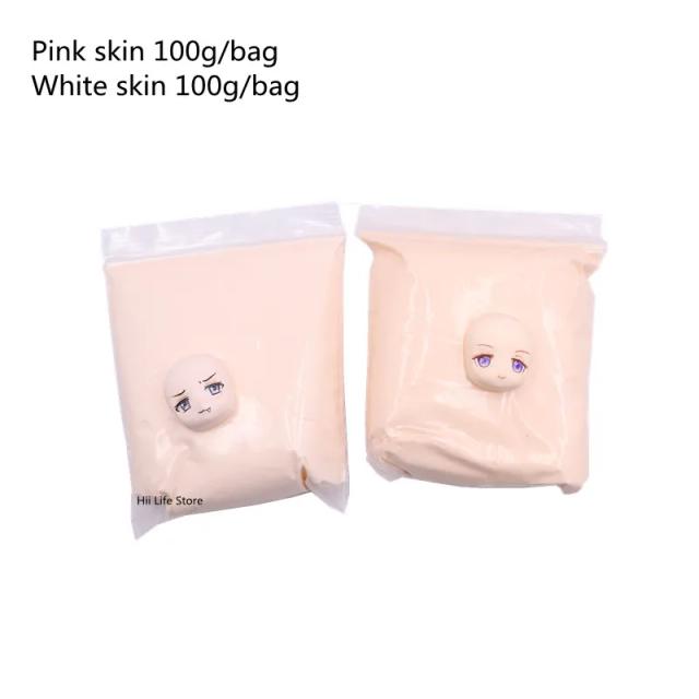 Argila Ultra-Leve Profissional para Escultura DIY - Ideal para Modelagem, Bonecas e Transformação de Moldes em Tons de Pele Clara e Rosa, 200g