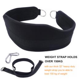 Mergulho Cinto de Levantamento De Peso da aptidão com Cadeia Heavy Duty Cinta Larga Neoprend Grosso Acolchoado para Puxar Ups Agachamento Exercícios de Musculação - Image 6