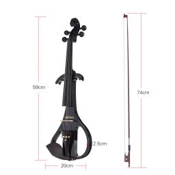 Ammoon série de tamanho completo 4/4 violino silencioso violino elétrico com arco caso difícil sintonizador fones cabo áudio corda extra - Image 6