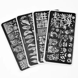 1pcs 6*12cm placas de estampagem de unha arte de animais/flor/letra/pena/modelo geométrico modelo de aço inoxidável ferramentas de imagem estêncil para arte - Image 3