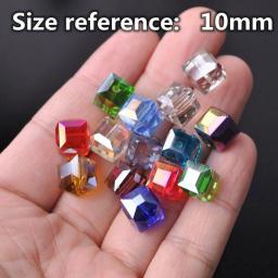Quadrado Facetada Checa Contas De Vidro De Cristal, Artesanato solto, DIY Fazer Jóias, Lote Por Atacado, 3mm, 4mm, 6mm, 8mm, 10mm, Cubo - Image 6