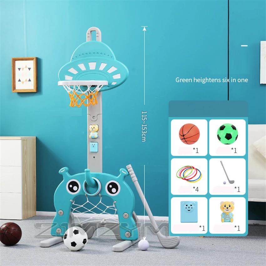 Suportes de basquete ajustável para crianças, objetivo de futebol infantil indoor, brinquedo de aro, brinquedos de bola para bebê, 1-1,5 m - Image 1
