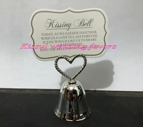Lembrança de Casamento: Sino do Beijo em Forma de Coração para Convidados com Porta Cartão de Nome - 75 Segundos de Magia