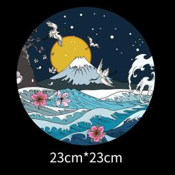 Vinil De Transferência De Calor Adesivos, Transferência De Calor Adesivos, DIY, Monte Fuji Paisagem, Onda Do Oceano, Guindaste Koi na roupa - Image 6