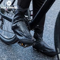 Rockbros ike sapatos cobre sapatos de ciclismo capa impermeável à prova vento térmica quente breflective equitação da bicicleta inverno overshoes - Image 4