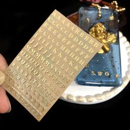 Molde de resina epóxi adesivos decorativos, letras inglesas, números, letras, brilho, enchimento, UV, 3mm, 5pcs - Image 1