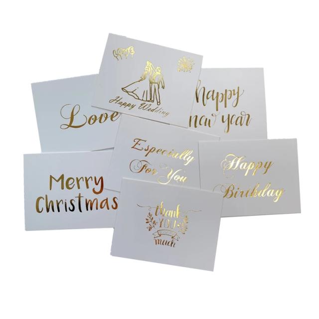Conjunto de 40 Mini Cartões de Agradecimento em Ouro para Scrapbooking e Convites de Festa de Aniversário