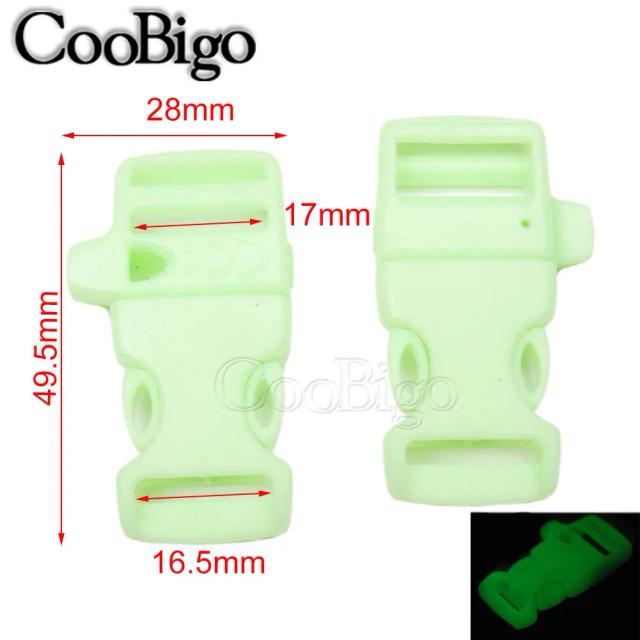 Clipes Brilho no Escuro para Paracord de 3/8'' - Acessórios DIY para Pulseiras, Mochilas e Webbing ao Ar Livre