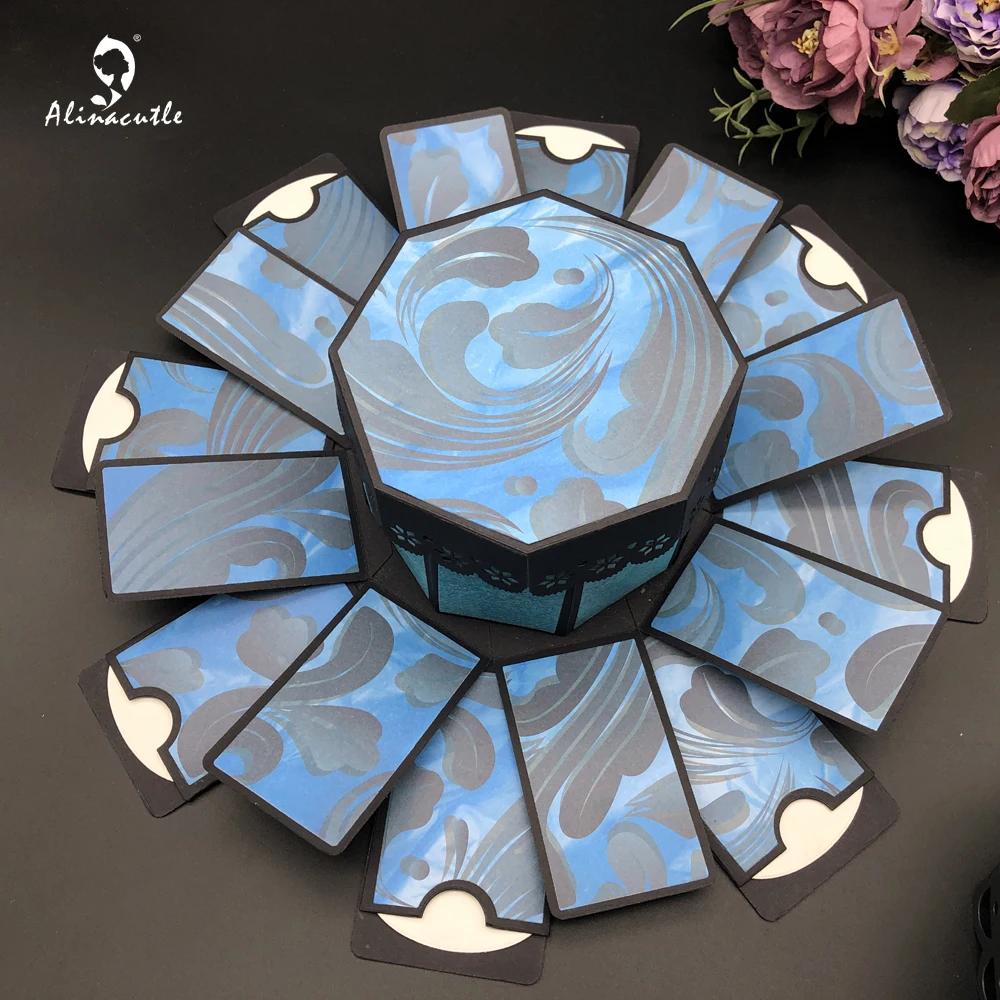 Caixa de corte em metal com estampa de surpresa, caixa de presente, torre, papel, artesanato, caixa de mimo artesanal, modelo de arte, cortador de alumínio - Image 1