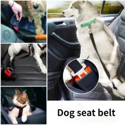 Cinto de segurança para assento de carro, Coleira do cão, Fivela Trelas para cão, Cinto de viagem ajustável, Dog Collar Connector - Image 3