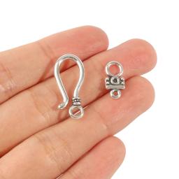 20 conjuntos de aço inoxidável prata cor prendedor pulseira toggle fecho fivela conector para fazer jóias ot fechos diy acessórios - Image 4