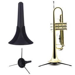 Tripé trompete dobrável portátil, suporte de metal, perna de instrumento, acessórios, instrumento musical, acessório, plástico preto - Image 2