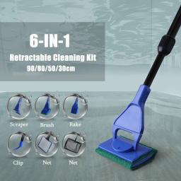 Kits de Ferramentas de Limpeza do Aquário, 6 em 1, Fish Tank Clean Set, Fish Net, Ancinho Cascalho, Raspador De Algas, Garfo, Esponja, Escova, Limpador De Vidro - Image 2