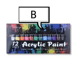Conjunto de pintura acrílica a em 12/24 cores, aquarela, pigmento para pintura a óleo acrílica, desenho, arte, pedra de cerâmica, parede, tubos de tinta, artesanato - Image 3