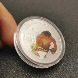 Muito bonito gâmbia natural tesouros animais selvagens moeda de prata macaco flycatcher pássaro áfrica commemoarative moedas presentes - Image 5