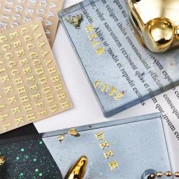 Molde de resina epóxi adesivos decorativos, letras inglesas, números, letras, brilho, enchimento, UV, 3mm, 5pcs - Image 3