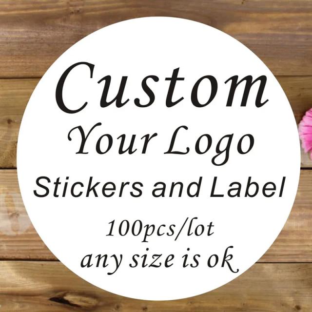 Etiquetas Personalizadas Sob Encomenda: 100 Peças em Vários Tamanhos para Eventos Especiais e Logotipos