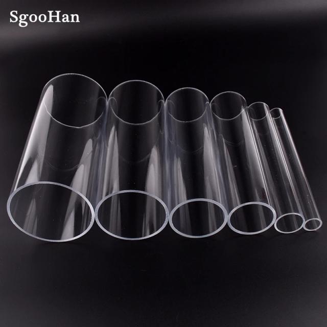 Tubo de Acrílico Transparente para Aquário e Jardim - 1 Peça de 32cm, Diâmetro de 50 a 110mm, Ideal para Abastecimento de Água e Projetos DIY